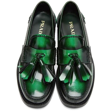 prada green tassel loafers|Sienna Brushed Leather Loafers .